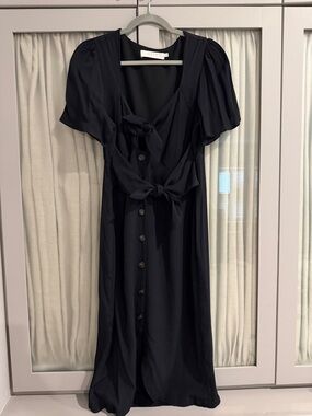 ASTR the Label Black Tie-Front Midi Dress